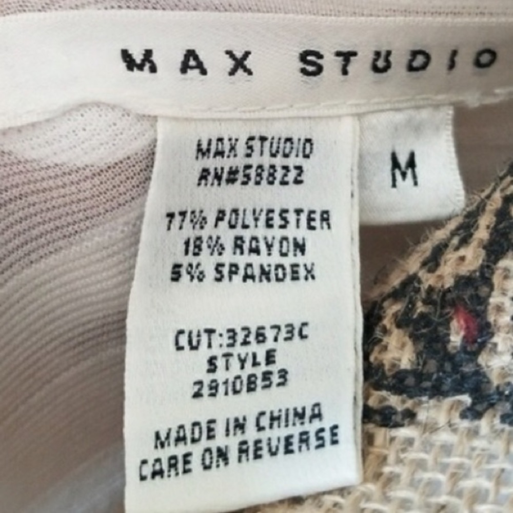 Max Studio size medium ivory off white lined dress 3/4 sleeve tiered look - Picture 3 of 3